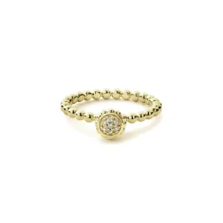 Flash Sale 18K Gold Caviar Diamond Ring Gold