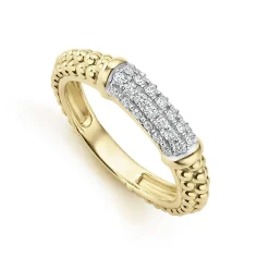 Flash Sale 18K Gold Caviar Diamond Stacking Ring Gold