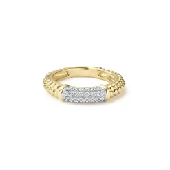 Cheap 18K Gold Caviar Diamond Stacking Ring Diamonds