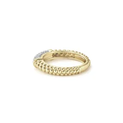 New 18K Gold Caviar Diamond Stacking Ring Stacking Rings