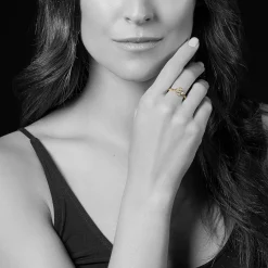 Sale 18K Gold Caviar Flower Diamond Ring Gold