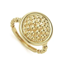 Hot 18K Gold Caviar Ring Gold