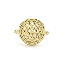 Hot 18K Gold Caviar Ring Gold