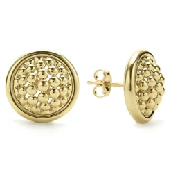 Fashion 18K Gold Caviar Stud Earrings Gold