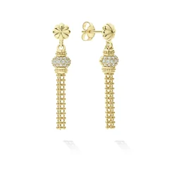 Cheap 18K Gold Caviar Tassel Diamond Earrings Diamonds