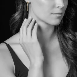 Cheap 18K Gold Caviar Tassel Diamond Earrings Diamonds