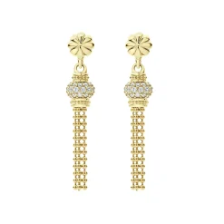 Cheap 18K Gold Caviar Tassel Diamond Earrings Diamonds