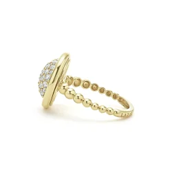 Hot 18K Gold Circle Diamond Ring Diamonds
