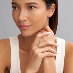 Best Sale 18K Gold Circle Diamond Ring Gold