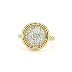 Best Sale 18K Gold Circle Diamond Ring Gold