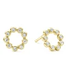 Shop 18K Gold Circle Diamond Stud Earrings Diamonds