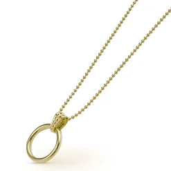 Fashion 18K Gold Circle Pendant Necklace Gold