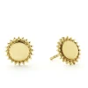 New 18K Gold Circle Stud Earrings Gold