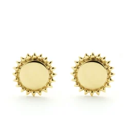 New 18K Gold Circle Stud Earrings Gold