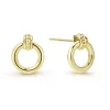 New 18K Gold Circle Stud Earrings Drop Earrings
