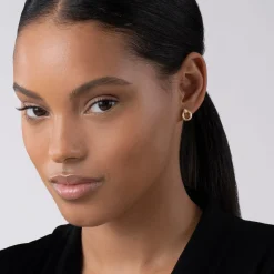 New 18K Gold Circle Stud Earrings Drop Earrings