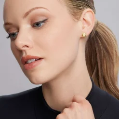 Cheap 18K Gold Circle Stud Earrings Gold