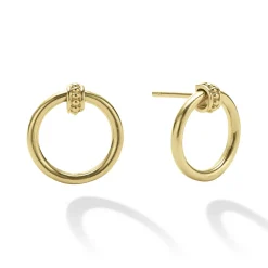 New 18K Gold Circle Stud Earrings Gold