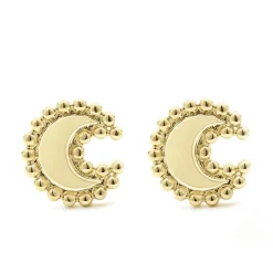 Cheap 18K Gold Crescent Stud Earrings Gold