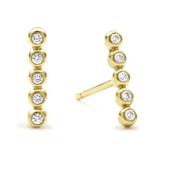Best 18K Gold Diamond Bar Stud Earrings Diamonds