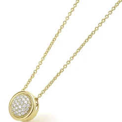 Best 18K Gold Diamond Circle Pendant Necklace Diamonds