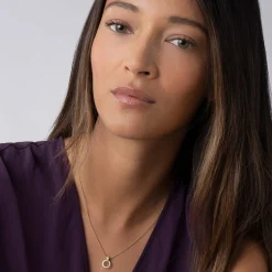 Discount 18K Gold Diamond Circle Pendant Necklace Pendant Necklaces