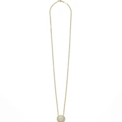 Sale 18K Gold Diamond Circle Pendant Necklace Gold