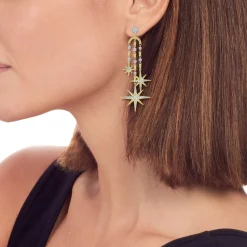 Online 18K Gold Diamond Drop Earrings Diamonds