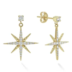 Sale 18K Gold Diamond Drop Earrings Gold
