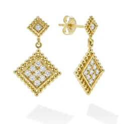 Flash Sale 18K Gold Diamond Drop Earrings Gold