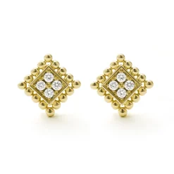 New 18K Gold Diamond Earrings Gold