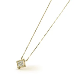 New 18K Gold Diamond Pendant Necklace Gold