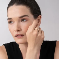 Outlet 18K Gold Diamond Stacking Ring Set Statement Rings