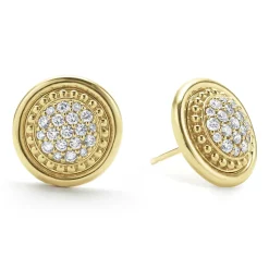 Fashion 18K Gold Diamond Stud Earrings Gold