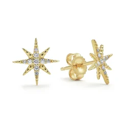 Sale 18K Gold Diamond Stud Earrings Gold