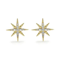 Sale 18K Gold Diamond Stud Earrings Gold
