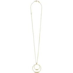 Clearance 18K Gold Double Circle Bead Pendant Necklace Gold