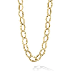 Cheap 18K Gold Fluted Link Necklace Gold