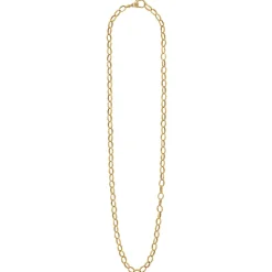 Cheap 18K Gold Fluted Link Necklace Gold
