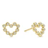 Best Sale 18K Gold Heart Diamond Stud Earrings Gold