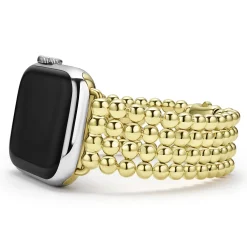 New 18K Gold Infinite Caviar Beaded Watch Bracelet - 38-45Mm Watch Bracelets