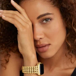 New 18K Gold Infinite Caviar Beaded Watch Bracelet - 38-45Mm Watch Bracelets