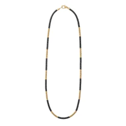 Cheap 18K Gold Large Station Ceramic Beaded Necklace | 3Mm Gold