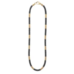 Cheap 18K Gold Large Station Ceramic Beaded Necklace | 5Mm Gold