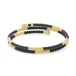 Best 18K Gold Large Station Ceramic Wrap Bracelet Gold