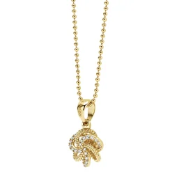 Hot 18K Gold Love Knot Diamond Pendant Necklace Diamonds