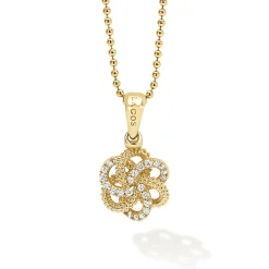 Flash Sale 18K Gold Love Knot Diamond Pendant Necklace Gold