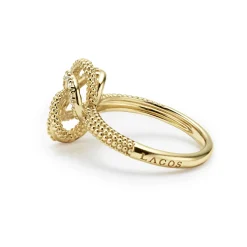 New 18K Gold Love Knot Diamond Ring Diamonds