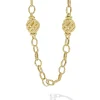 New 18K Gold Open Ball Link Necklace Gold