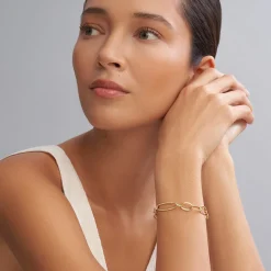 New 18K Gold Oval Link Bracelet Link Bracelets